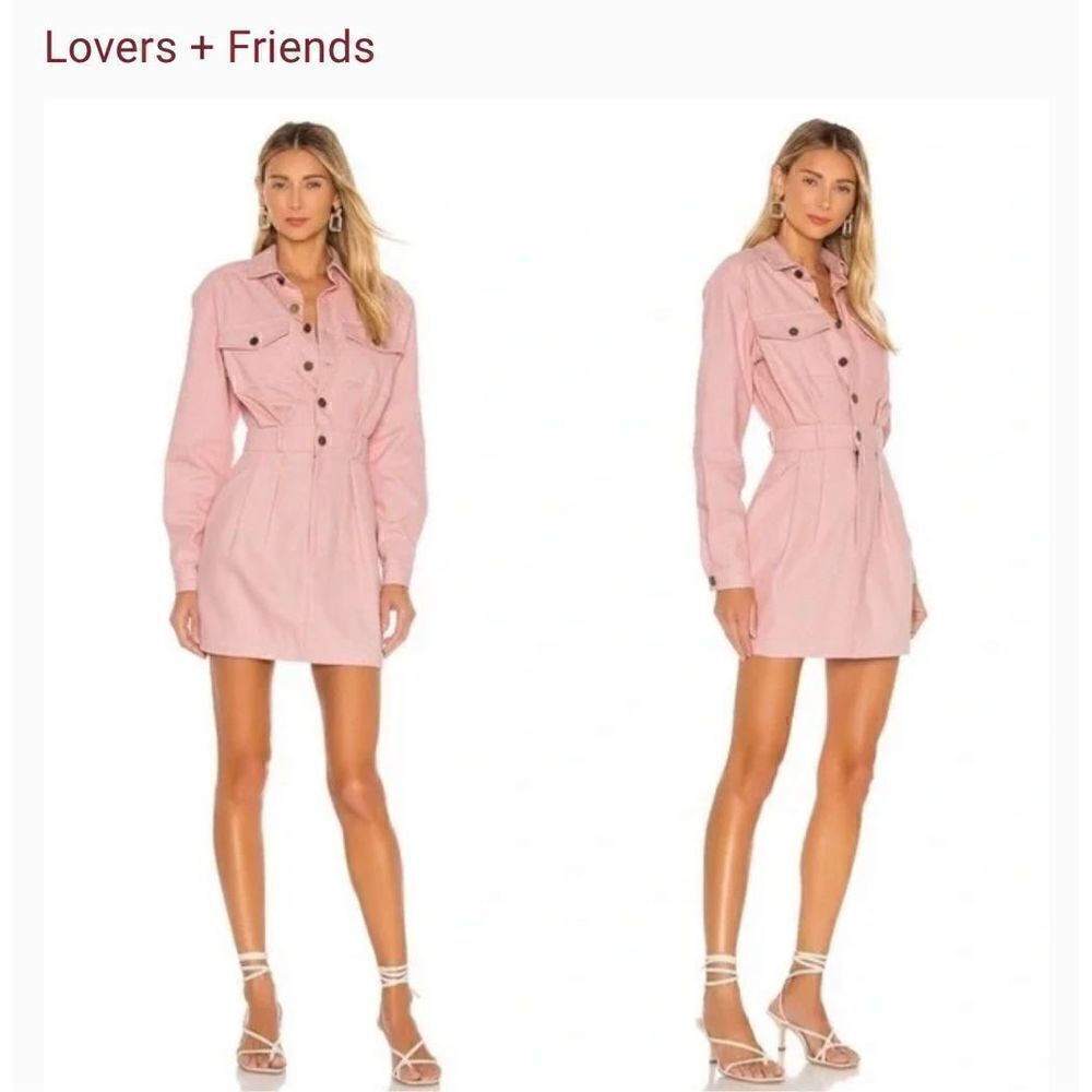 Lovers +Friends Tibby mini dress rose pink denim S